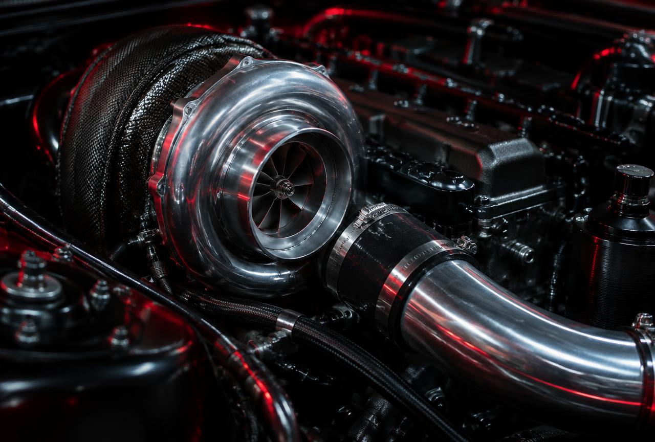 Modified performance car prepared for a high-power build